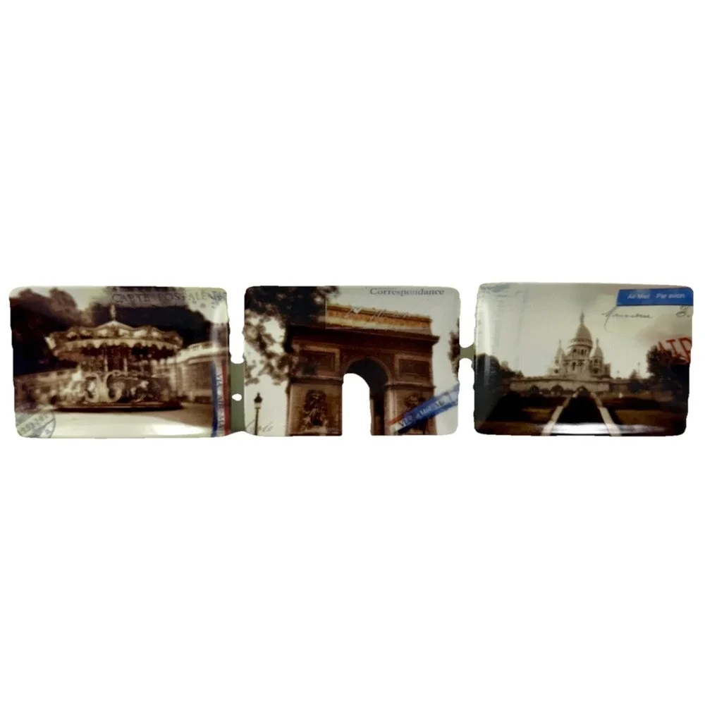 Restoration Hardware Carte Postale Paris Trays Set of 3 French Travel Decor‎ EUC